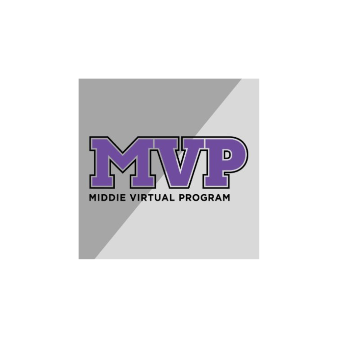Purple and grey graphic that says "MVP Middie Virtual Program"